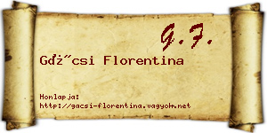 Gácsi Florentina névjegykártya